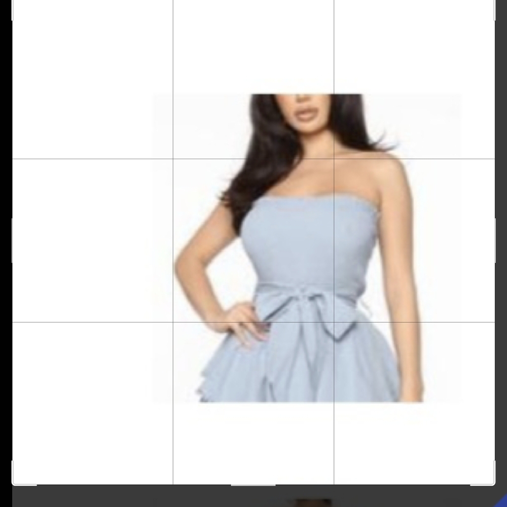 Elegant Strapless Blue Dress
